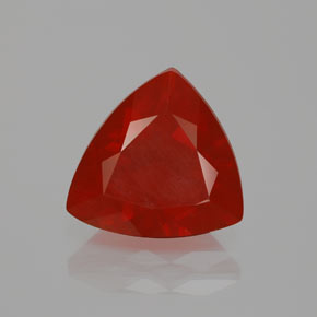 Opale de feu rouge naturelle trillion, 2,46 ct, transparent