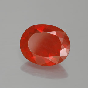 Opale de feu Orange rougeâtre naturelle Coupe ovale, 2.13 ct, Transparent