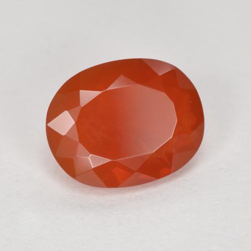 Opale de feu Rouge-orange naturelle Coupe ovale, 1.32 ct, Transparent