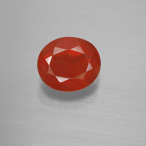 Opale de feu orange naturelle coupe ovale, 2,24 ct, transparent