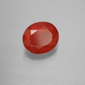 Opale de feu orange naturelle coupe ovale, 2,24 ct, transparent