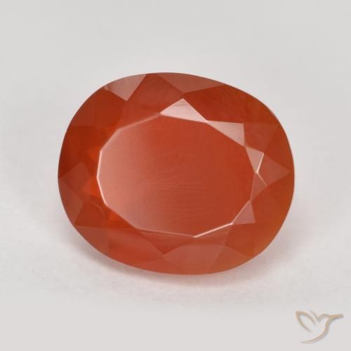 Opale de feu Rouge-orange naturelle ovale, 1.85 ct, Transparent