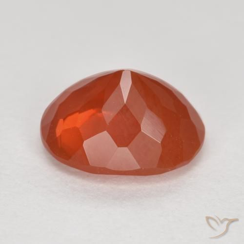 Opale de feu Rouge-orange naturelle ovale, 1.85 ct, Transparent
