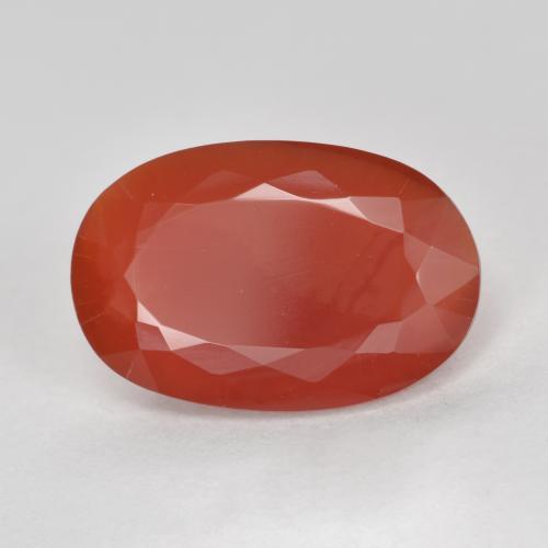 Opale de feu rouge naturelle coupe ovale, 2,53 ct, translucide