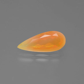 Opale de feu orange naturelle en forme de poire, 1,64 ct, transparent