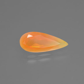 Opale de feu orange naturelle en forme de poire, 1,64 ct, transparent