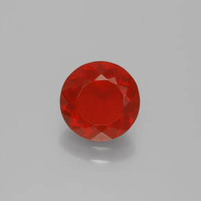 Opale de feu Orange rougeâtre naturelle Coupe roude, 0.95 ct, Transparent