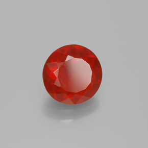 Opale de feu Orange rougeâtre naturelle Coupe roude, 0.95 ct, Transparent