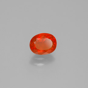 Opale de feu Orange rougeâtre naturelle Coupe ovale, 0.62 ct, Transparent
