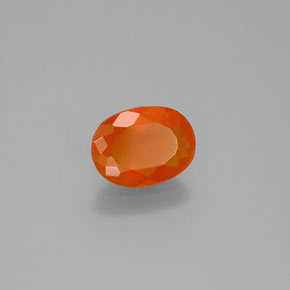 Opale de feu orange naturelle coupe ovale, 0,75 ct, transparent