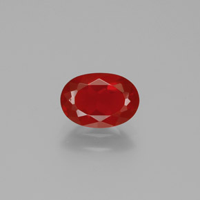 Opale de feu orange naturelle coupe ovale, 0,89 ct, transparent