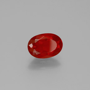 Opale de feu orange naturelle coupe ovale, 0,89 ct, transparent