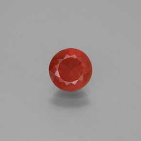 Opale de feu Orange rougeâtre naturelle Coupe roude, 0.72 ct, Transparent
