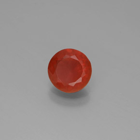 Opale de feu Orange rougeâtre naturelle Coupe roude, 0.70 ct, Transparent