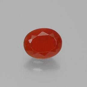 Opale de feu rouge naturelle coupe ovale, 0,64 ct, transparent