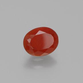 Opale de feu rouge naturelle coupe ovale, 0,64 ct, transparent