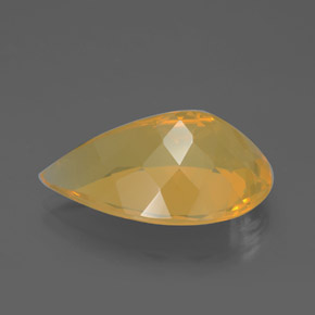 Opale de feu jaune naturelle en forme de poire, 10,72 ct, transparent