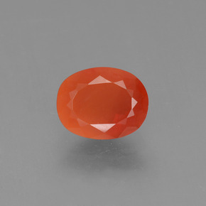 Opale de feu Orange rougeâtre naturelle Coupe ovale, 0.96 ct, Transparent