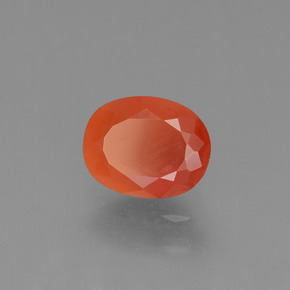 Opale de feu Orange rougeâtre naturelle Coupe ovale, 0.96 ct, Transparent
