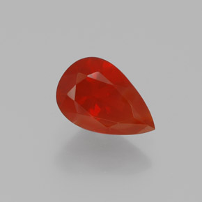 Opale de feu Orange rougeâtre naturelle En forme de poire, 0.98 ct, Transparent