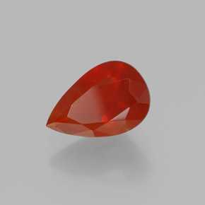 Opale de feu Orange rougeâtre naturelle En forme de poire, 0.98 ct, Transparent