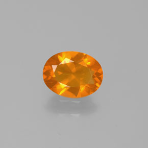 Opale de feu Orange naturelle Coupe ovale, 0.77 ct, Transparent