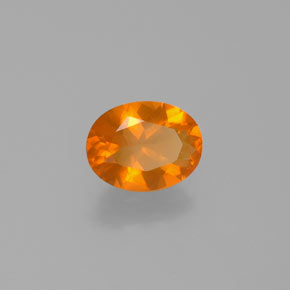 Opale de feu Orange naturelle Coupe ovale, 0.77 ct, Transparent