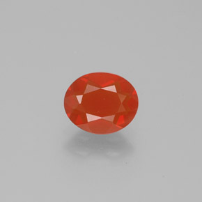 Opale de feu orange naturelle coupe ovale, 0,74 ct, transparent