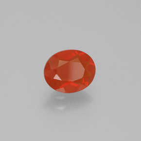 Opale de feu orange naturelle coupe ovale, 0,74 ct, transparent