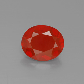 Opale de feu orange naturelle coupe ovale, 1,24 ct, transparent