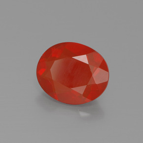 Opale de feu orange naturelle coupe ovale, 1,24 ct, transparent