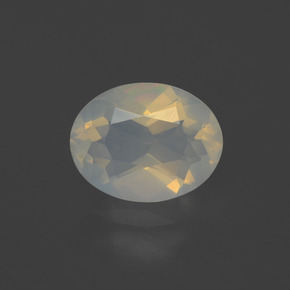 Opale de feu Jaune blanc naturelle Coupe ovale, 1.48 ct, Transparent