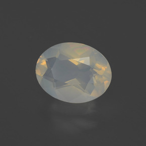 Opale de feu Jaune blanc naturelle Coupe ovale, 1.48 ct, Transparent