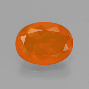 Opale de feu orange naturelle coupe ovale, 2,00 ct, transparent