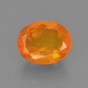 Opale de feu Orange naturelle Coupe ovale, 1.59 ct, Transparent