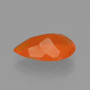 Opale de feu orange naturelle en forme de poire, 1,46 ct, transparent
