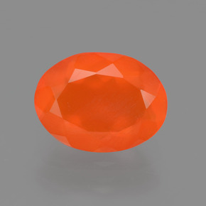 Opale de feu orange naturelle coupe ovale, 1,63 ct, transparent