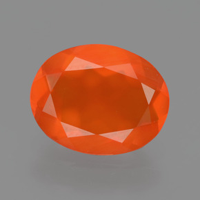 Opale de feu orange naturelle coupe ovale, 2,04 ct, transparent