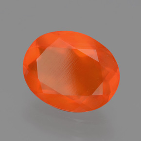 Opale de feu orange naturelle coupe ovale, 2,04 ct, transparent