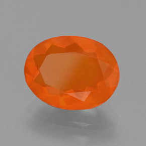 Opale de feu orange naturelle coupe ovale, 1,50 ct, transparent