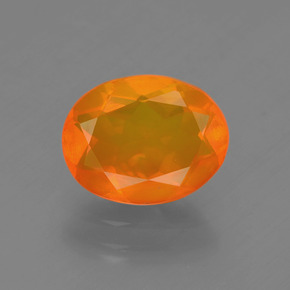 Opale de feu orange naturelle coupe ovale, 1,27 ct, transparent