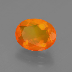 Opale de feu orange naturelle coupe ovale, 1,27 ct, transparent