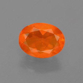 Opale de feu Orange naturelle Coupe ovale, 0.93 ct, Transparent