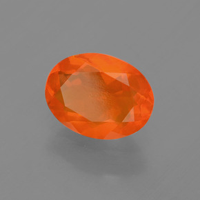 Opale de feu Orange naturelle Coupe ovale, 0.93 ct, Transparent
