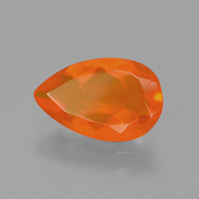 Opale de feu Orange naturelle En forme de poire, 1.22 ct, Transparent