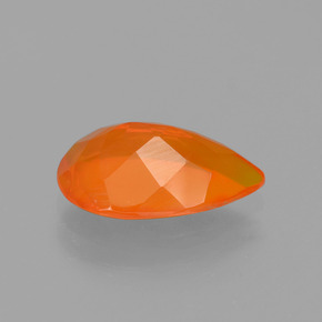 Opale de feu Orange naturelle En forme de poire, 1.22 ct, Transparent