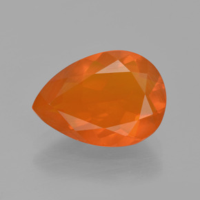 Opale de feu Orange naturelle En forme de poire, 1.94 ct, Transparent