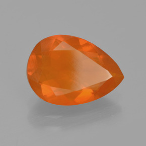 Opale de feu Orange naturelle En forme de poire, 1.94 ct, Transparent