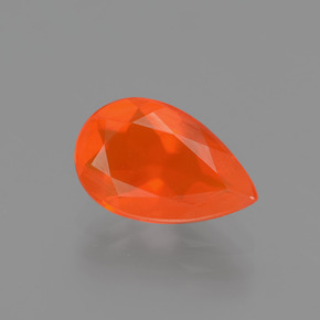 Opale de feu Orange naturelle En forme de poire, 0.99 ct, Transparent