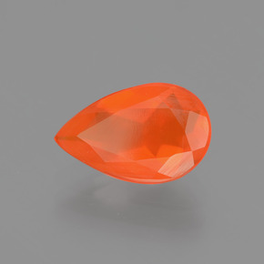 Opale de feu Orange naturelle En forme de poire, 0.99 ct, Transparent